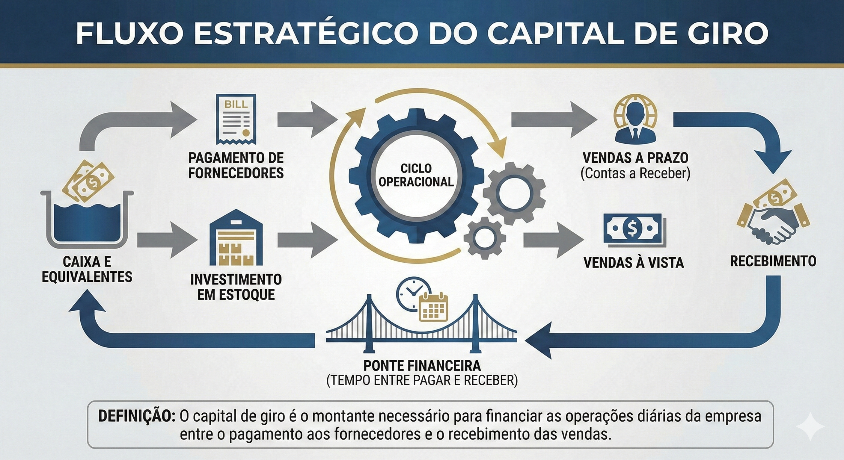 Imagem: Imagem ilustando o fluxo estratégico do capital de giro