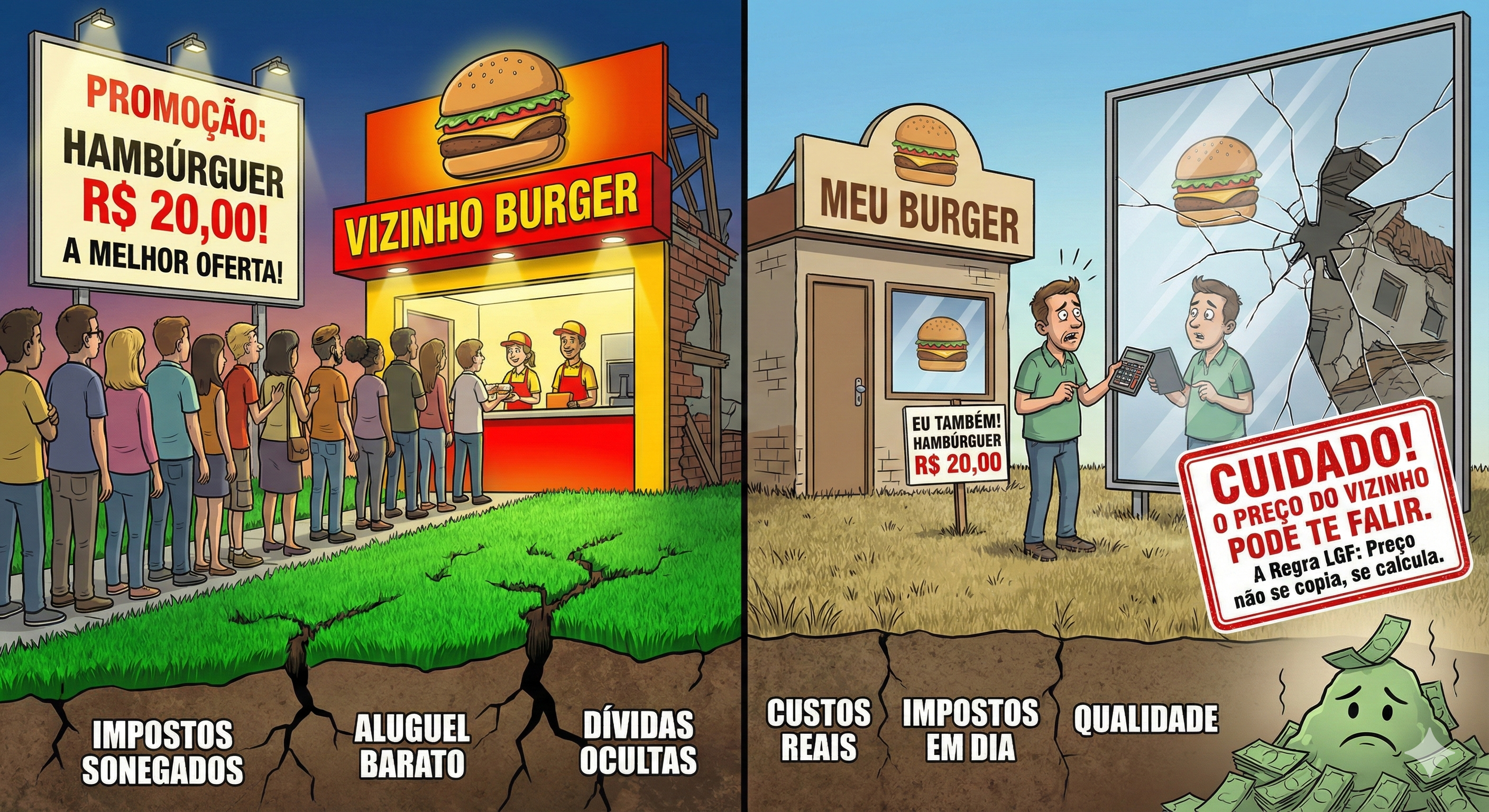 Balança mostrando equilíbrio de preços